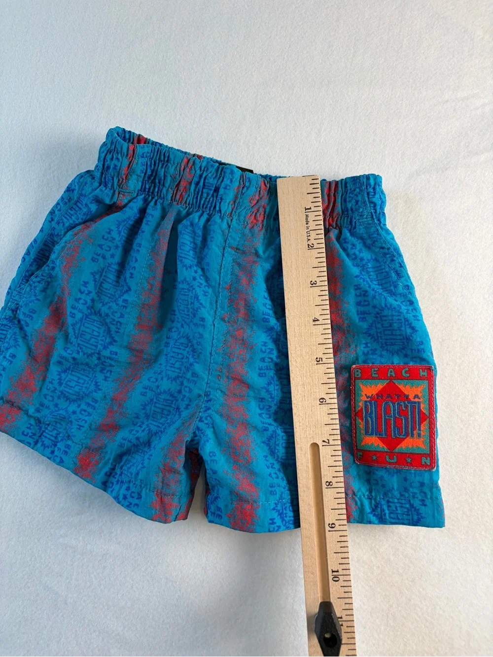 VTG Tadpole 80s Swim Trunks‎ Shorts Geometric AOP What a Blast! 2T